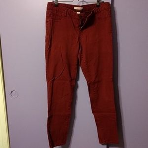 Brick red skinny jeans